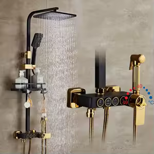 Black and Gold Mixer Shower