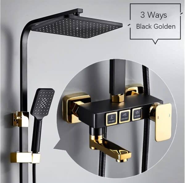Black and Gold Mixer Shower
